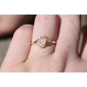 opal ring, unique opal ring, alternative engagement ring  jewelry for her, birth